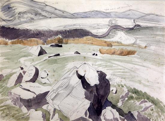 § John Northcote Nash (1893-1977) Study, Skye c.1954, 9.5 x 13.5in. Provenance: New Grafton Gallery